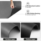 Dish Drying Mat for Kitchen Counter | Coffee Bar Mat for Countertops | Heat Resistant Drainer Mat with Non-slip Rubber Backed | Hide Stain Kitchen Absorbent Draining Mat | Dark Grey 18"x32"