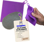 Silicone Dish Sponge Dish Scrubber (Oval and Square) - Dual-Sided, Food Grade Silicone Sponges for Dishes and Housecleaning 2-Pack