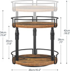 HOOBRO Lazy Susan Organizer Spice Rack, 2-Tier Height Adjustable Rotating Lazy Turntable Spice Organizer, for Kitchen Countertop and Cabinet, Rustic Brown BF05TL01