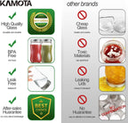 KAMOTA Mason Jars 16 OZ With Regular Lids and Bands, Ideal for Meal Prep, Jam, Honey, Wedding Favors, Shower Favors, DIY Spice Jars, 12 PACK, 20 Whiteboard Labels Included