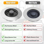 Kitchen Sink Drain Strainer, 3 in 1 Pop Up Kitchen Sink Stopper, with An Extra Basket Strainer, Universal for US Standard 3-1/2 Inch, Chrome Silver