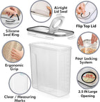 Shazo 2 Pack (6.3L / 213OZ) EXTRA Large Airtight Food Storage Cereal Containers for Bulk Food Storage BPA-Free Plastic Container, Pantry Organization and Canister for Rice, Pasta, Sugar & Flour