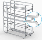 Soda Can Organizer Storage Rack, 2 Pack Stackable Beverage Soda Can Dispenser Organizer Holder for Refrigerator, Cabinet, Pantry (Silver)