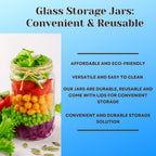 JARMING COLLECTIONS Mason Jars 32 Oz Extra Wide Mouth Glass Jars with Lids - Storage Glass Jars 32 oz with Lids - Quart Container with Lids - Made in the USA (Set of 2)
