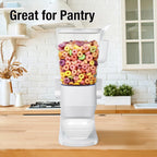 Cereal Dispenser Countertop With Bowls and Spoons Cereal Containers Storage for Pantry Snack Organizer Dry Food Storage Container with Lid for Kitchen Organization Oatmeal Nut Granola（1pcs White）
