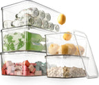 Clear Storage Bins With Lids,5 Packs Food Storage Organizer,Cabinet Storage Basket for Clothing, Towels, Cosmetics, Kitchen Storage Containers,Transparent Pantry Containers (3L+2S)