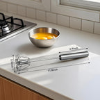 Egg Whisk,2025 Upgraded Stainless Steel Semi Automatic Whisk,Hand Wisk Egg Beater Easy to Use for Making Cream, Blending, Whisking, Beating & Stirring (12 Inch)