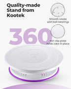 Kootek 71PCs Cake Decorating Kit, Baking Supplies Tools - Includes Cake Stand Turntable, 12 Icing Piping Tips, 2 Frosting Spatulas, 3 Scrapers, 50+2 Piping Bags, Coupler, Video Tutorial, Booklet