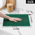 Homaxy 100% Cotton Terry Kitchen Dish Cloths, Ultra Soft and Absorbent Dish Towels for Kitchen, Perfect for Drying and Washing Dishes, 12 Pack, 12 x 12 Inches, Dark Green