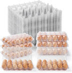 40PCS Plastic Egg Cartons 18 Count,Clear Egg Cartons Cheap Bulk for Fresh Eggs,Reusable Egg Holder for Family,Pasture,Farm Markets Display - Medium Egg Containers 3x6 Grids