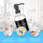 ARKTEK 2 Pack Refillable Glass Soap Dispenser - Rust Proof Stainless Steel Pump, 17 Oz/ 500 ML, Black