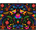 Mexican Flower Microfiber Dish Drying Mat for Kitchen Counter Mexican Dishes Pad Black Dish Drainer Rack Mats 18"x24" Absorbent Washable Reusable