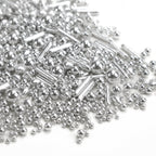 Dazzjoy Edible Silver Pearl Heart Rods Sprinkles, 130g/4.58oz, Mix Size, Silver Pearl Sprinkles for cupcake decorating, Cupcake Toppers Cake Decorations