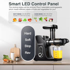 Juicer Machines, AMZCHEF Slow Cold Press Juicer with 2 Speed Modes, Travel bottles(500ML),Easy to Clean Brush & Quiet Motor for Vegetables & Fruits,Matte Black