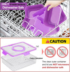 shopwithgreen Snackle Box Container, Divided Serving Tray with Lid and Handle for Party, Veggies, Fruit, Nuts, Food Tray Platter Charcuterie Snack Box Container for Entertaining, Picnic, Purple