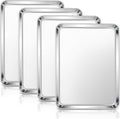 E-far Stainless Steel Baking Sheets Set of 4, 12.4” x9.7” Baking Cookie Sheets Pans for Oven, Non-toxic Metal Trays for Cake Cookies, Healthy & Rust Free, Mirror Finish & Dishwasher Safe