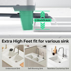 Triple Expandable Dish Drying Rack, Extra Large Dish Rack for Kitchen Counter, Stainless Steel Dish Drying Rack, Foldable Dishes Drainer, Extendable Dish Strainer with Utensil & Pans Holder, Gray