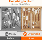 Lifewit 8 Pack Kitchen Drawer Dividers 2.36" High, 11"-17" Adjustable Drawer Organizer for Utensils/Clothes/Makeup, Plastic Expandable Separators in Dresser/Bedroom/Bathroom/Office Storage