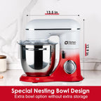 Kitchen in the box Stand Mixer, 5QT + 4.5QT Two bowls Electric Food Mixer, 10 Speeds Kitchen Mixer for Daily Use with Egg Whisk,Dough Hook,Flat Beater (Gradient Red, 5QT)