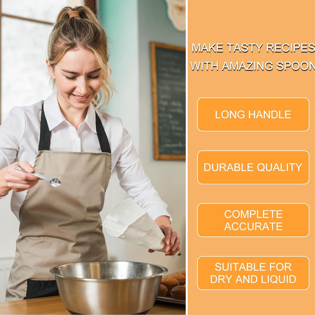 2 PCS Measuring Spoons Tablespoon Measuring Spoon 1/6 Tbsp (1/2 tsp | 2.5 ml | 2.5 cc | 1/12 oz) Mini Spoons Stainless Steel Measuring Spoons for Kitchen Cooking Spoon(Silver)