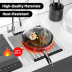 17.5" X 13" Roll Up Dish Drying Rack, 304 Stainless Steel Over Sink Dish Drying Rack, Foldable Heat-Resistant Dishes Drainer for Kitchen and RV Sink Counter, Black