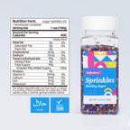Sanding Sugar Edible Silver Glitter Stars Mix, Edible Purple Gold Sugar Sprinkles for Cake Decorating, Cupcake Toppers Cookie Decorations For Wedding Party Celebrations 3.5oz