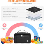 NOL Natural Organic Lifestyle Small Lunch Bag Mini Lunch Box Insulated Lunch Bag for Men/Women Leakproof Cooler Tote Bag Lightweight Nylon Waterproof Lunch Box For Work, Black