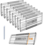 8 Pack Adjustable Drawer Dividers for Clothes,5" High Expandable From 13-22" Clear Drawer Organizers, PC Plastic Separators for Dresser/Bedroom/Bathroom/Kitchen/Office Storage