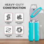 Zulay Kitchen Heavy Duty Stainless Steel Can Opener Manual with Bottle Opener - Rust Proof Manual Can Opener With Turn Knob & Soft Grip Handles