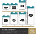 Airtight Food Storage Containers for Pantry Organization & Storage - 7 PC Pantry Organizer Plastic Containers for Food with Flip Lock Lids - Stackable Sugar Container & Food Storage Canisters (Teal)