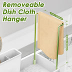 Stainless Steel Sink Caddy, Sponge Holder for Kitchen Sink with Brush Holder & Dishcloth Rack, Rustproof Organizer Countertop, Soap Dispenser Kitchen Organizers Storage Essentials, White