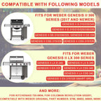 6788 Genesis II 300 Full Size Griddle Insert for Weber GS4 Genesis II 300 Series Grill Genesis II E-335 E-310 E-330 E-315 S-310 SX335 E-325 EX-335 Flat Top Griddle, Carbon Steel for 66095 66802