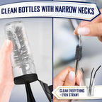 Dish Brush Set of 4 with Bottle Water Brush, Dish Scrub Brush, Scrubber Brush and Straw Brush - Kitchen Scrub Brushes Ergonomic Non Slip Long Handle for Cleaning Cleaner Wash Dish Sink Dishes Cup Pot