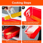 Microwave Pasta Pot with Strainer Lid & Measuring Cup Clip Quickly Cook 1-4 Servings-No Mess, Sticking or Waiting For Boil, Pasta Cooker in Microwave for Dorm Kitchen Office College Essential