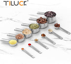 TILUCK Stainless Steel Measuring Cups & Spoons Set, Cups and Spoons,Kitchen Gadgets for Cooking & Baking (12)