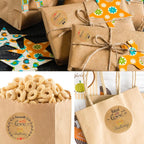 Custom Stickers Kraft Paper Labels Personalized Withe Text, Business Logo Customized Food Jars Labels Bakery Label Sticker Package Favor Canning Circle 100pcs (Style 4)