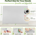 Premium Large Silicone Mat 28" x 20" Silicone Mat Heat Resistant, Kitchen Counter Mat Waterproof for Coffee Machine, Glass Top Stove Cover, Countertop Protector Air Fryer, Baking mat (Light Gray)