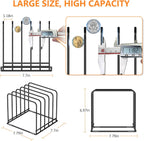Kitchen Cabinet Organizer, Steel Cookware Holder, Divided Holder with 5 Slots for Skillets Baking Tray and Chopping Board Rack - Baking Pan Holder Storage (1 PC)