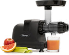 Omega Cold Press Juicer Machine, Vegetable and Fruit Juice Extractor and Nutrition System Makes Nut Milks Baby Food and Sorbets, Triple-Stage 80-RPM Slow Masticating Juicer, 200-Watts, Black
