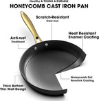 imarku Non stick Frying Pans, Long Lasting 10 Inch Frying Pan, Professional Nonstick Frying Pan Cast Iron Skillet, Stay Cool Handle, Easy Clean Oven Safe Pans, Birthday Day Gifts