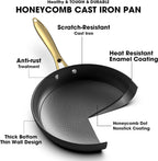 imarku Frying Pan - 8 Inch Non Stick Frying Pan, Long Lasting Cast Iron Skillet Nonstick Pans, Honeycomb Nonstick Frying Pans with Stay Cool Stainless Steel Handle, Mothers Day Gifts, Easy Clean