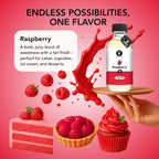 Dolce Flav Natural Raspberry Extract 2 oz – Kosher, Sugar-Free, Concentrated Tart Raspberry Flavoring for Baking, Beverages & Desserts, Includes Measured Dropper