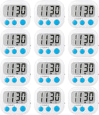 12 Pack Digital Kitchen Timers for Cooking Magnetic Timer for Cooking Loud Alarm White