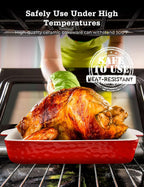 3Pack Ceramic Baking Dish for Oven Large Casserole Baking Dish with Handles Packaging Upgrade Nonstick Ceramic Bakeware for Cooking, Cakes, Lasagna & Gift, Red