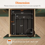 Lifewit Silverware Drawer Organizer Tray, Plastic Cutlery Storage for Kitchen Drawer, Flatware and Utensil Holder Divider for Spoons Forks Knives Tableware, 7 Compartment, Black