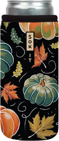 Sok It CanSok Sleeve for Beer & Soda Insulated Neoprene Cover (Midnight Harvest, 12oz Slim Can Sleeve)