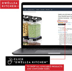 DWËLLZA KITCHEN Airtight Food Storage Containers with Lids - 5 Piece Set - Kitchen Accessories Food Containers - Pantry Organization and Storage - Clear Plastic BPA-Free - Keeps Food Fresh & Dry