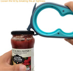 Otstar Jar Opener Bottle Opener and Can Opener for Weak hands, Seniors with Arthritis and Anyone with Low Strength, Mutil Jar Opener Get Lids Off Easily (Blue and Grey)