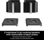 Ninja R-AD300CO Foodi 6-in-1 10-qt. XL 2-Basket Air Fryer with DualZone Technology, Black - Certified Refurbished