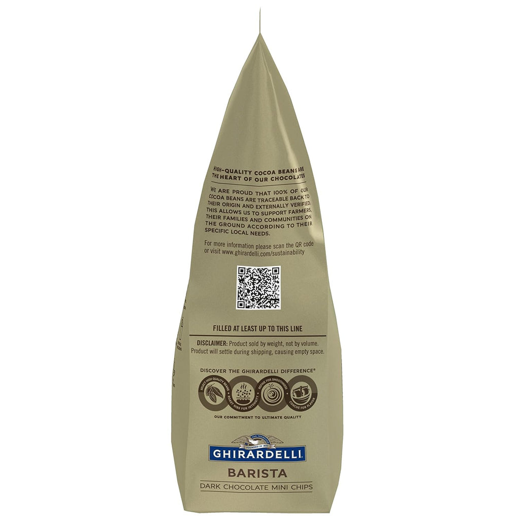 Ghirardelli Chocolate Company Dark Chocolate Barista Mini Chips 10,000 per lb, 5lb. Bag (Pack of 1)